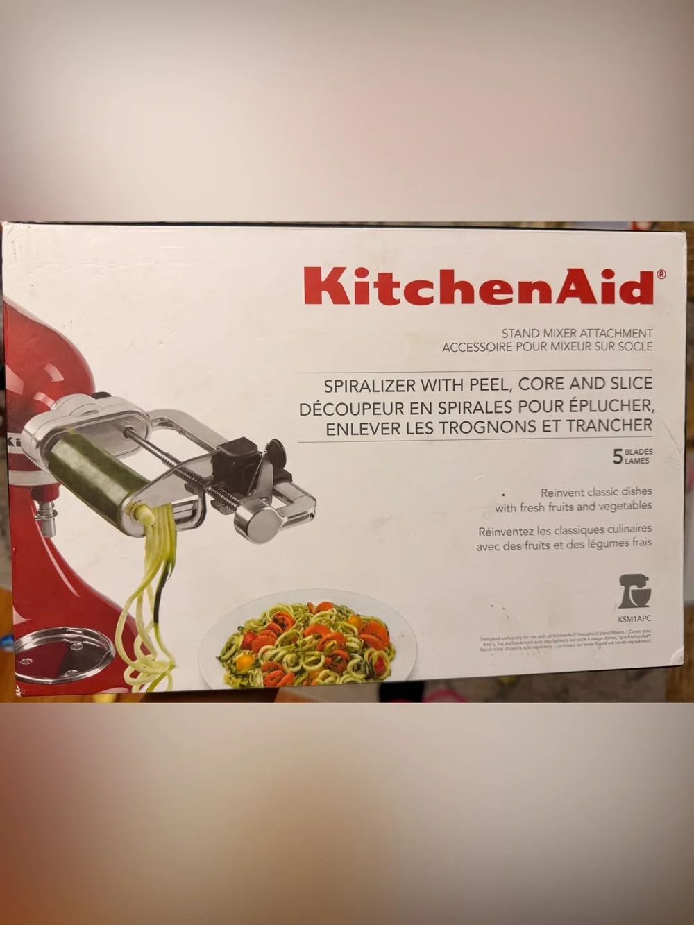 NIB KitchenAid Silver Spiralizer Attachment with Peel, Core & Slice